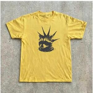 Yellow Graphic Tee With Black Raccoon